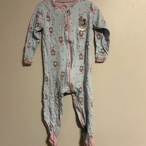 Tuffy 24m blue & pink bear ballerina zip up sleeper